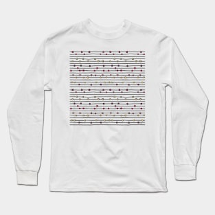 Geometric Line Art Pattern - Horizontal Retro Sunrise Long Sleeve T-Shirt